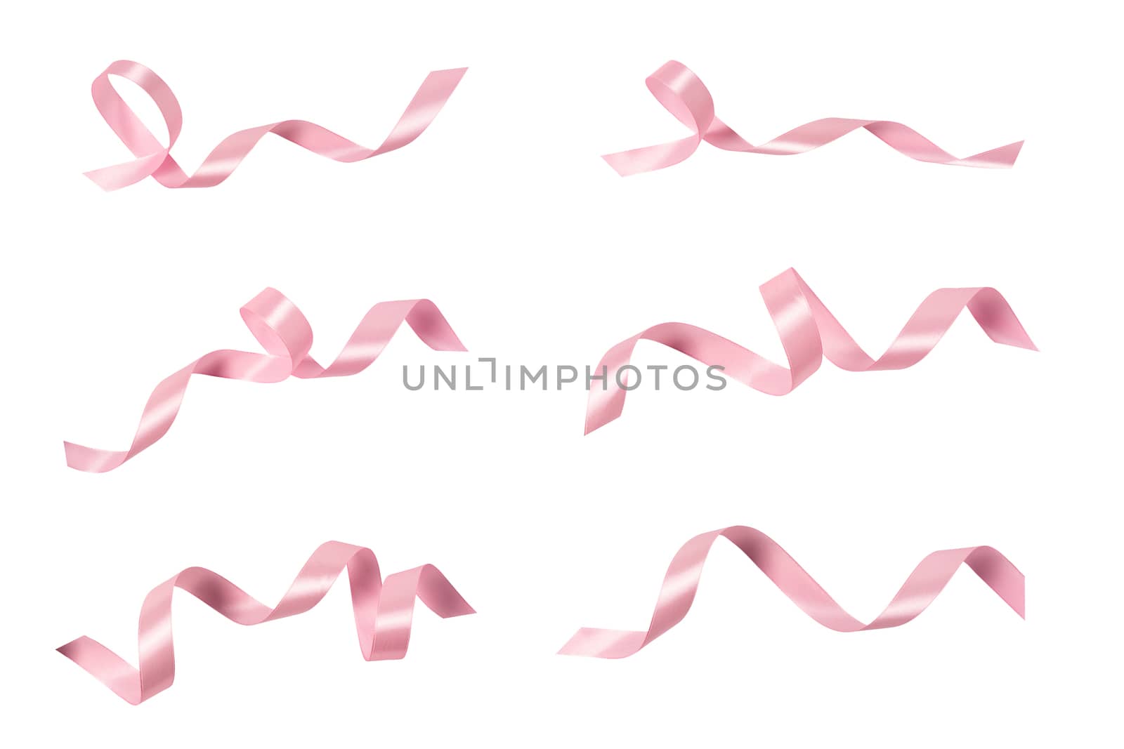 A pink ribbons isolated on a white background with clipping path by kirisa99