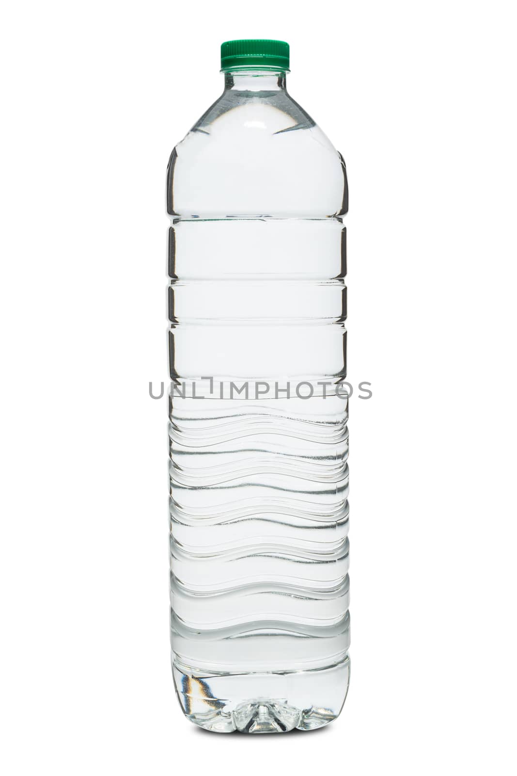 A Plastic water bottle with clipping path isolated on a white background.