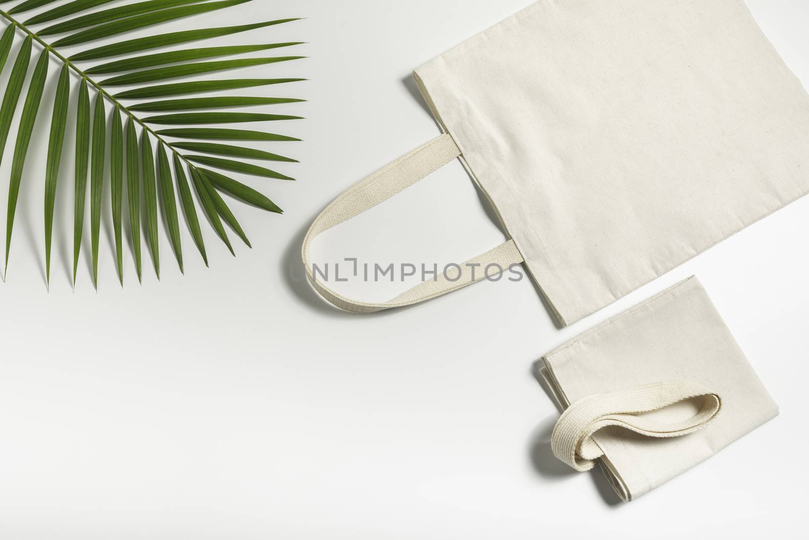 White tote bag canvas fabric. Cloth shopping sack mockup with co by kirisa99