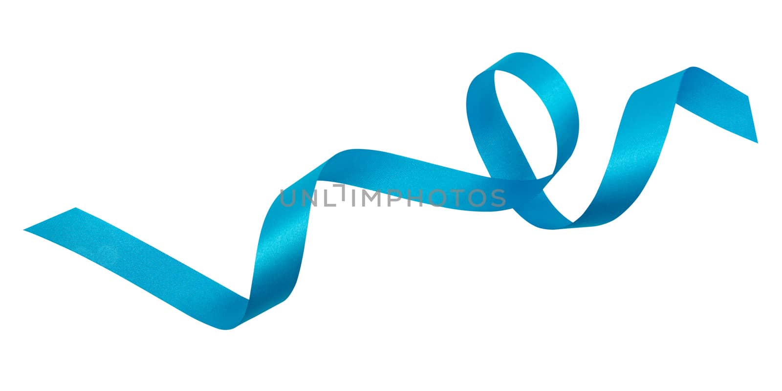 A blue ribbons isolated on a white background with clipping path by kirisa99