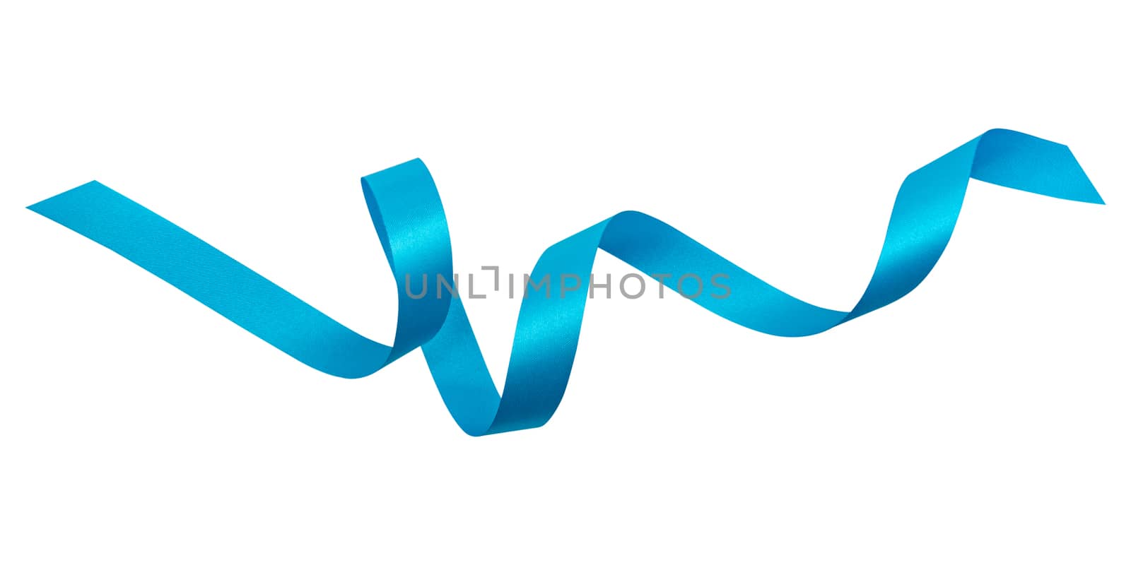 A blue ribbons isolated on a white background with clipping path.