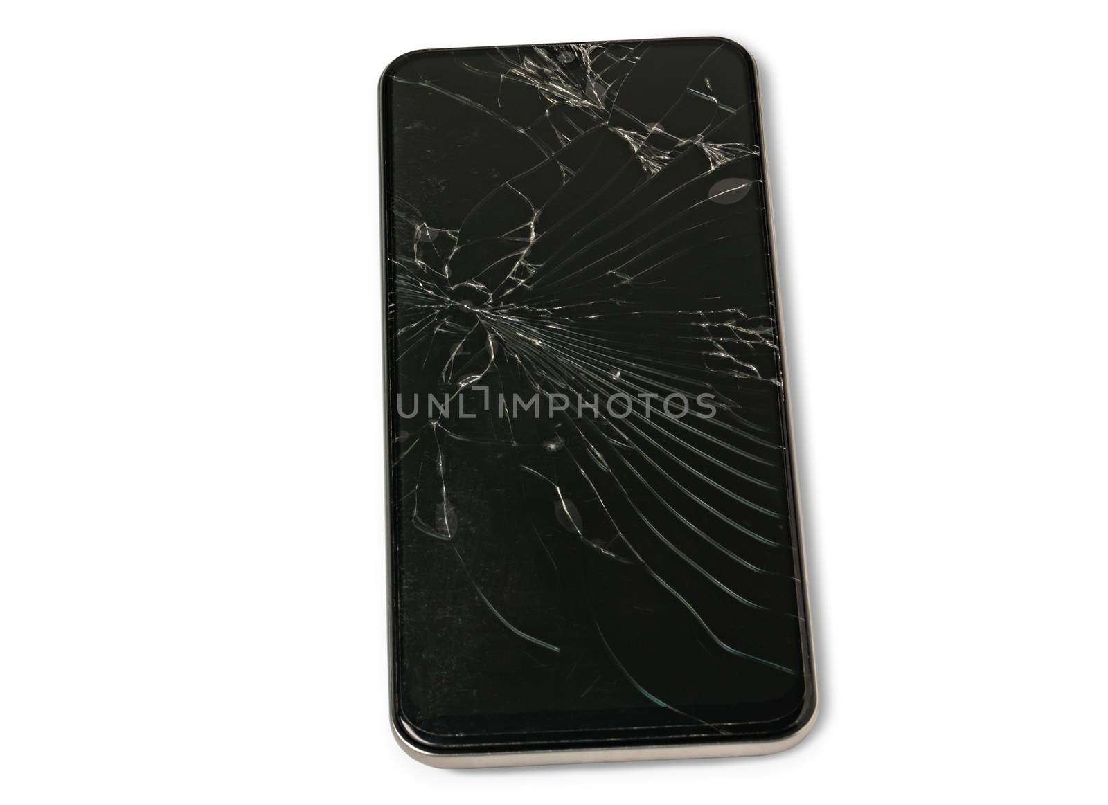 A broken touch screen of smart phone with clipping path isolated by kirisa99
