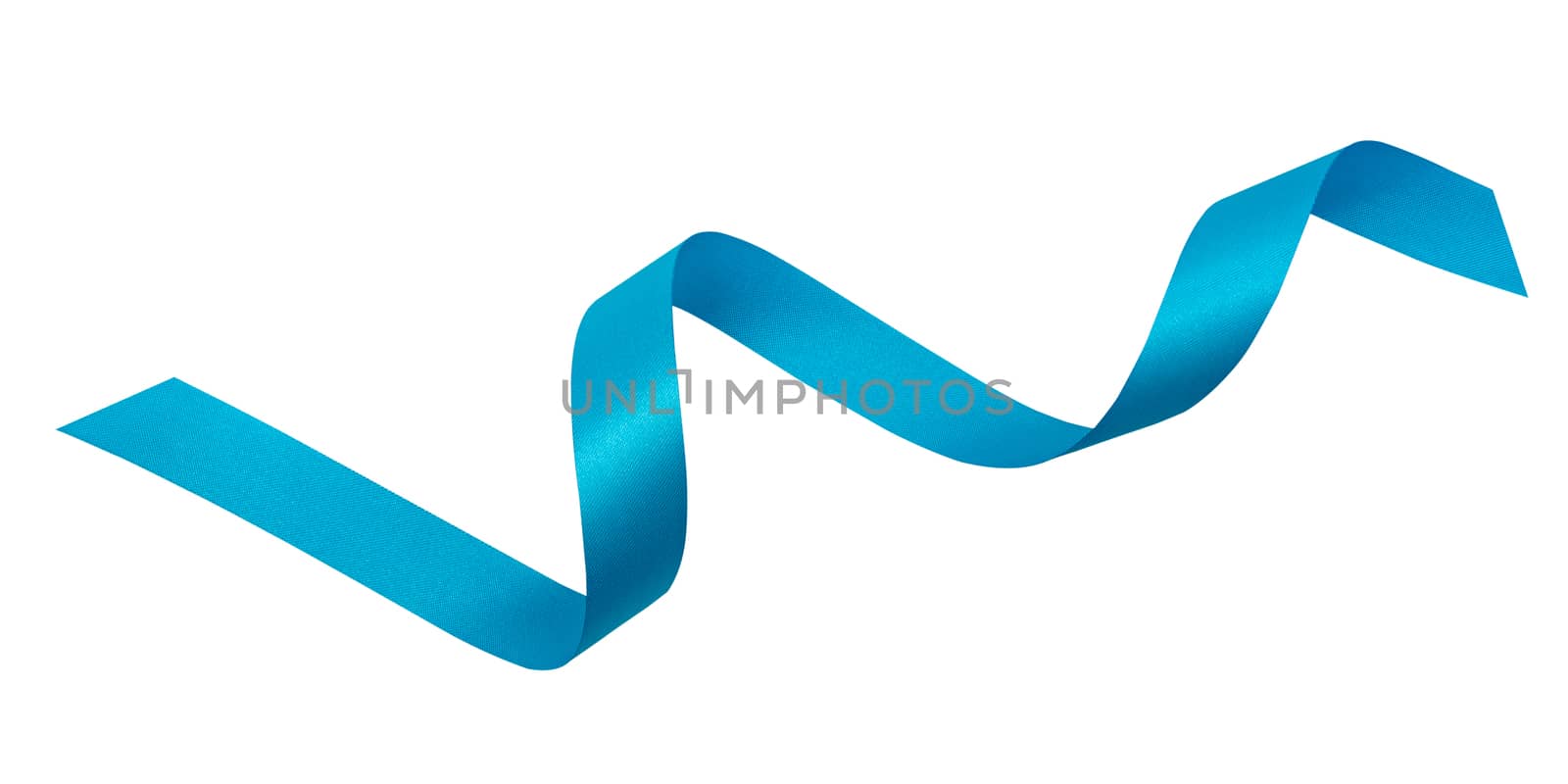 A blue ribbons isolated on a white background with clipping path.