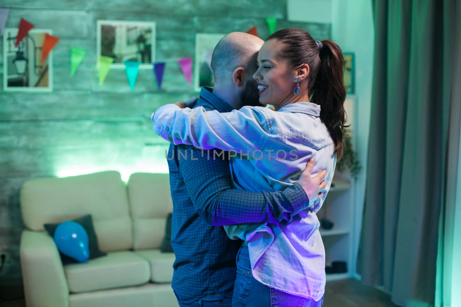 Adult man and woman dancing together. People lifestyle.