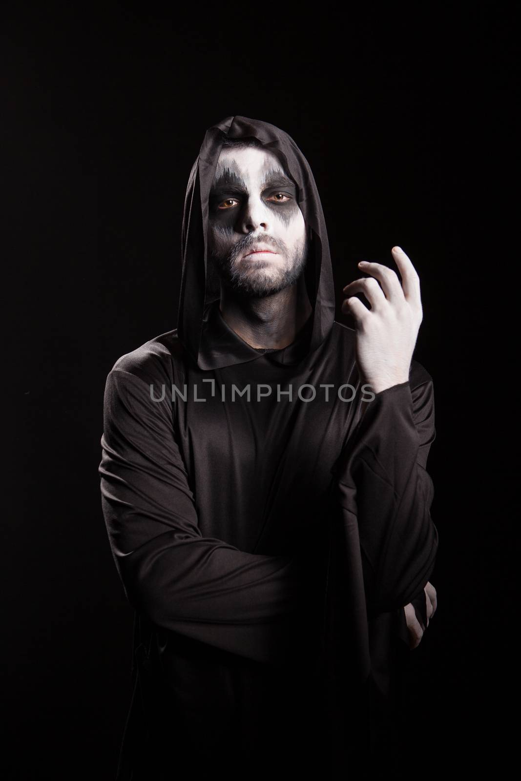 Angel of death with a rope over black background. by DCStudio