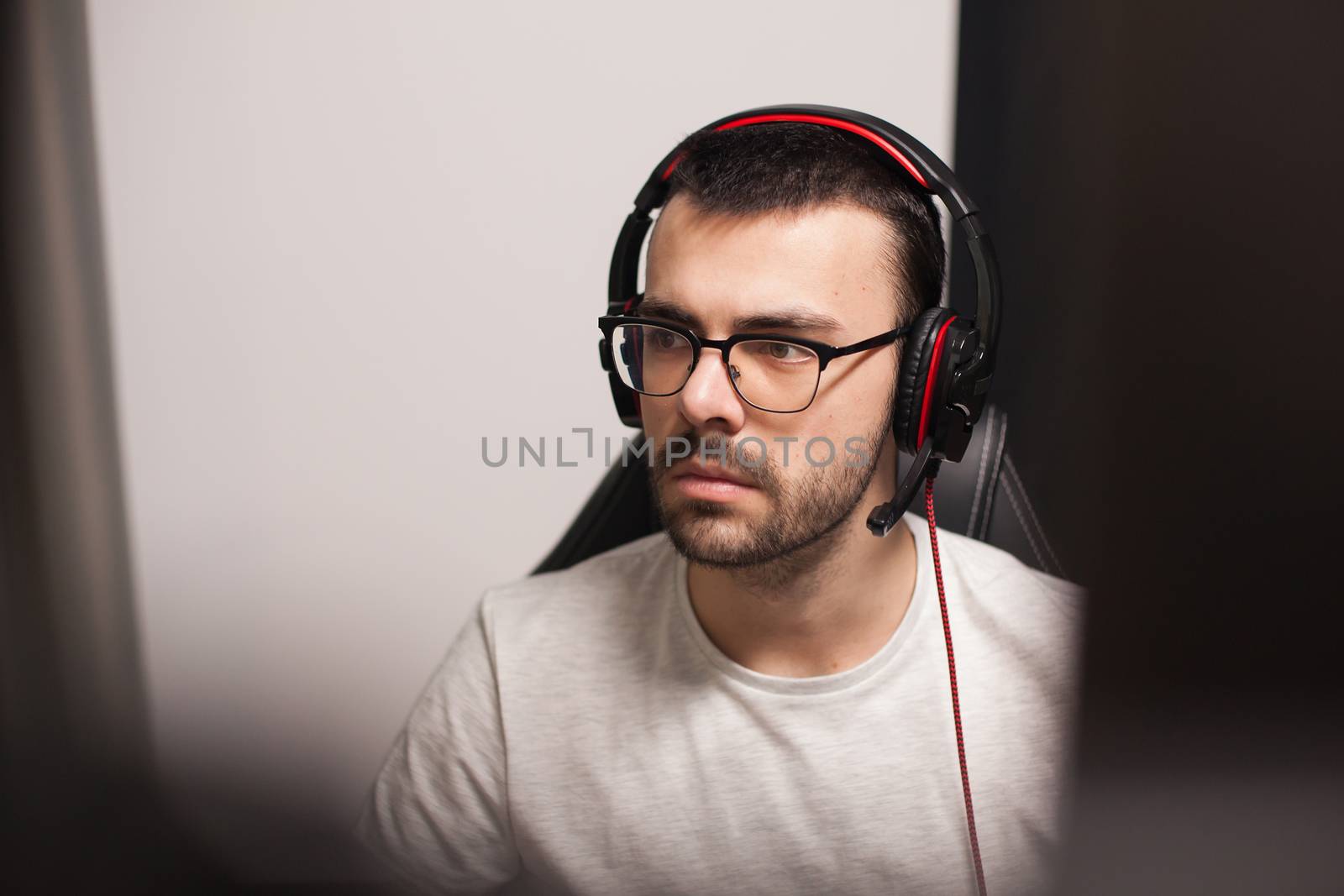 Portrait of young man with eyeglasses by DCStudio