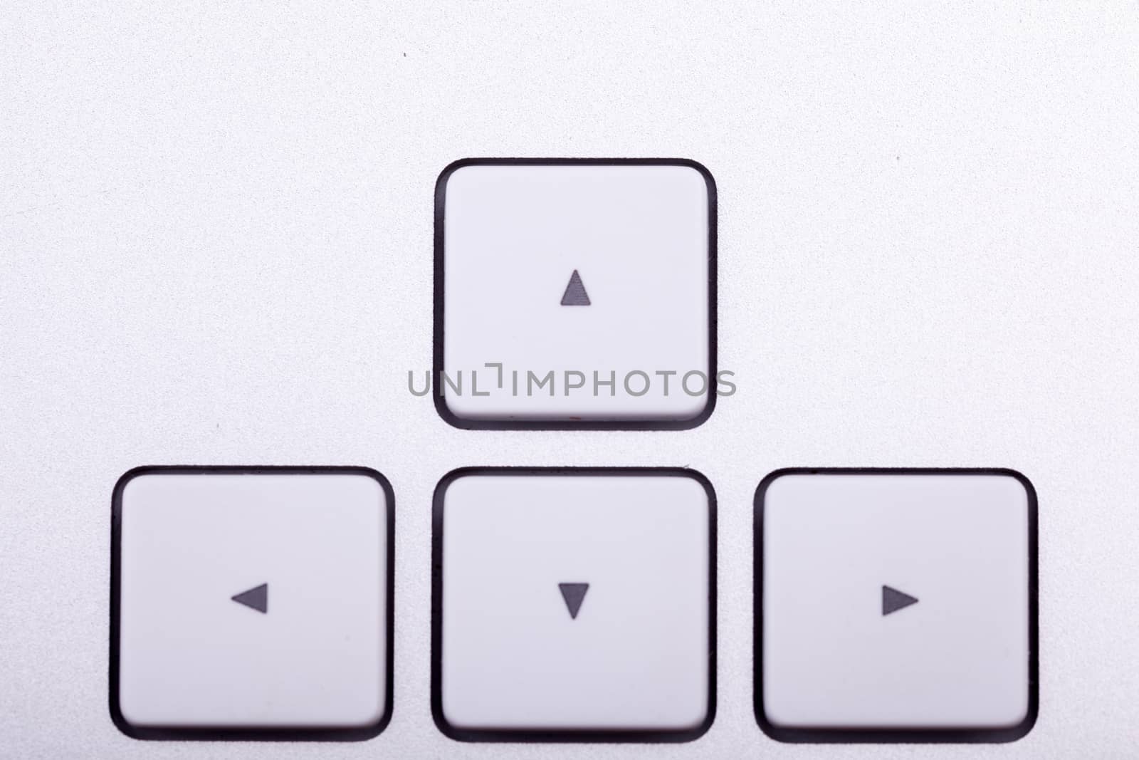 White aluminum keyboard in close up. Technology and communication