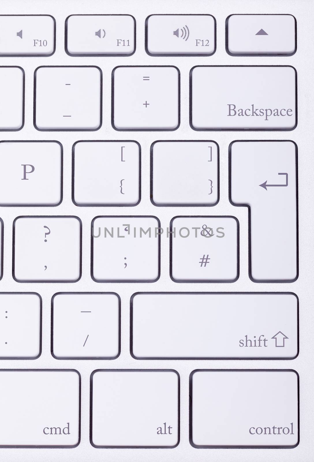 Aluminium keyboard close up. High end product