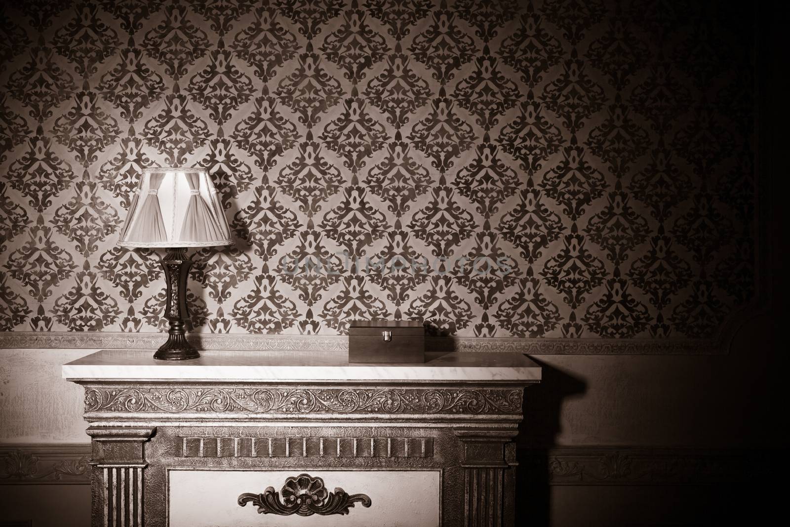 Vintage room interior toned image studio shooting