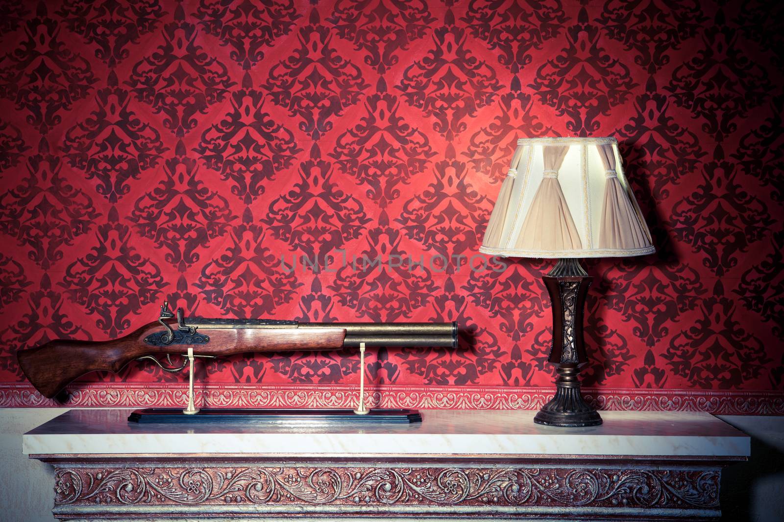 Vintage room interior toned image studio shooting