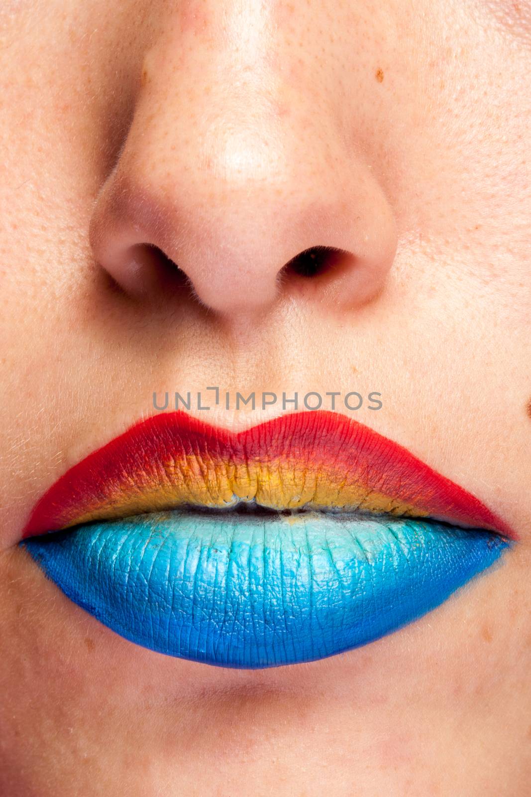 Close up of fashion make up on lips by DCStudio