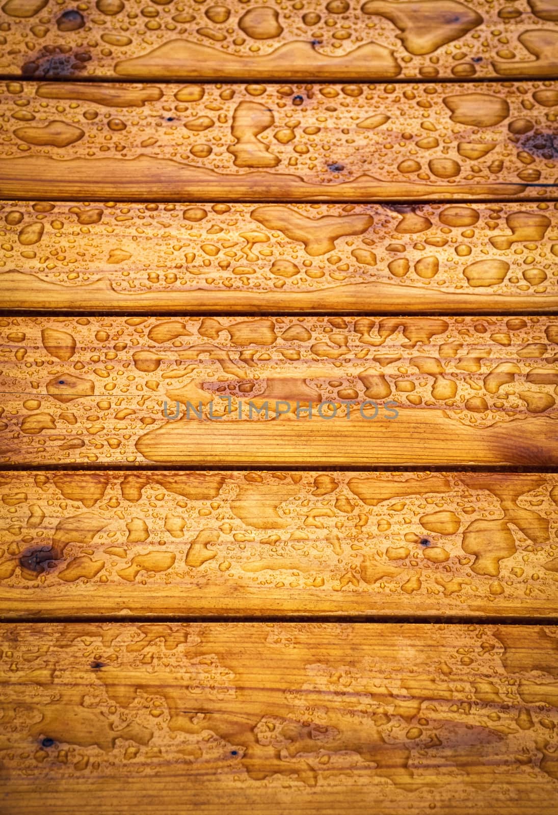 wooden table top with water drops by Ahojdoma