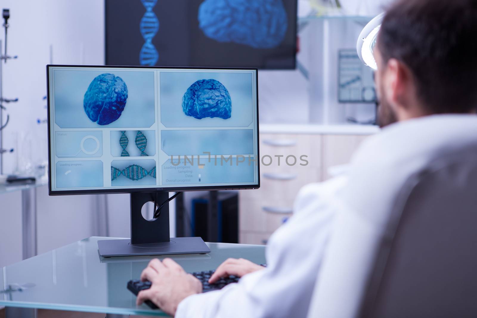 Doctor in modern medical facility for cancer treatment. Modern medicine.