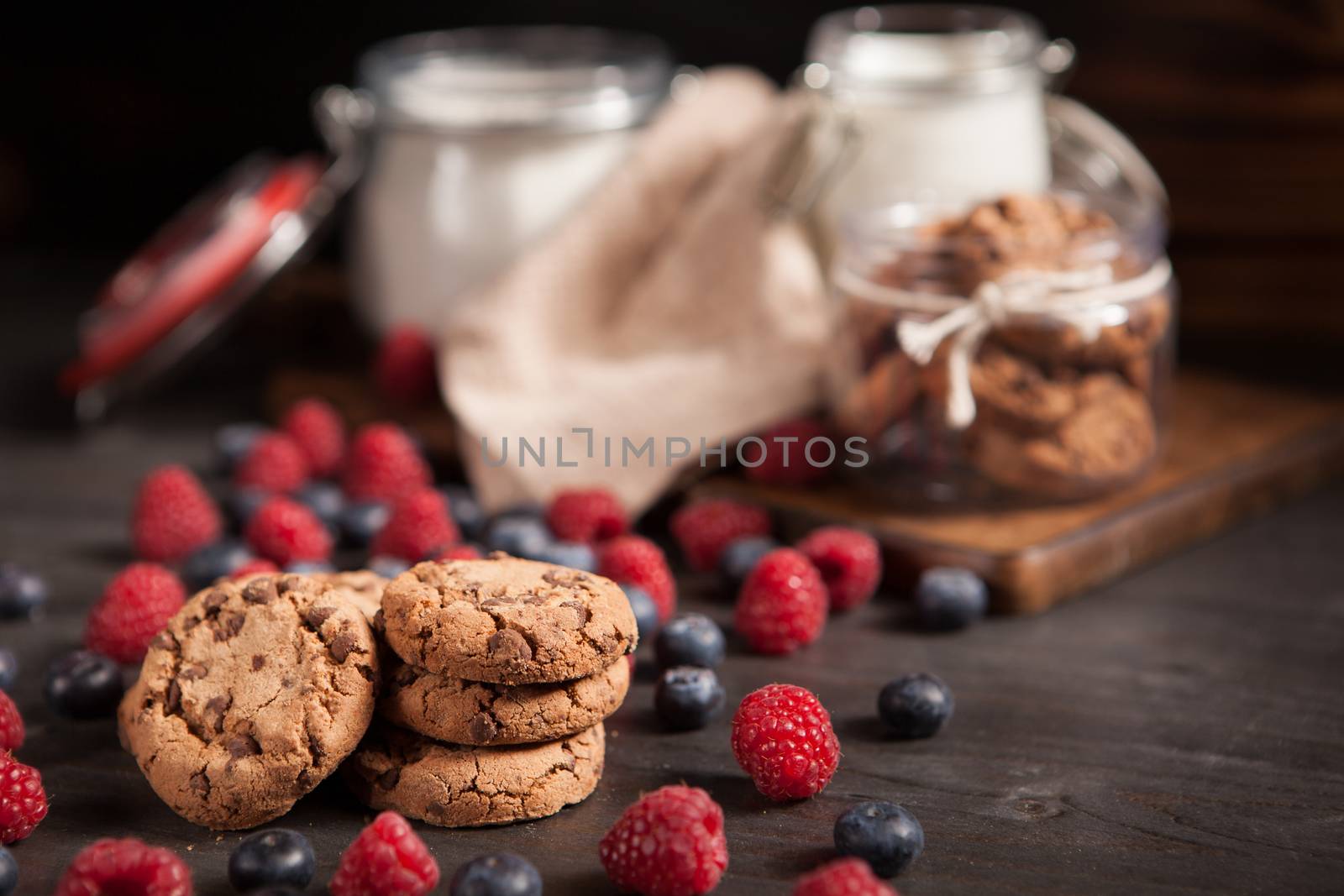 Brilliant idea of breakfast with delicious and tasty chocolate chips. Tasty Bluebarries