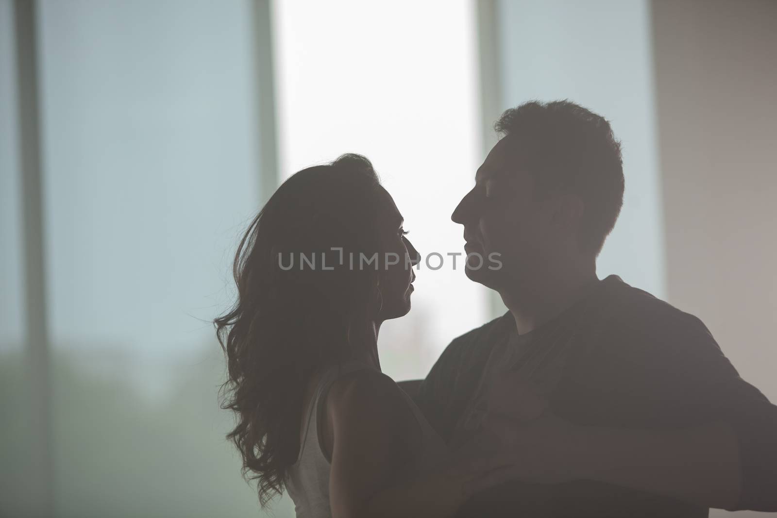 Beautiful couple dancing and enjoying the music in dancing class. Partners interaction. Beautiful performance.
