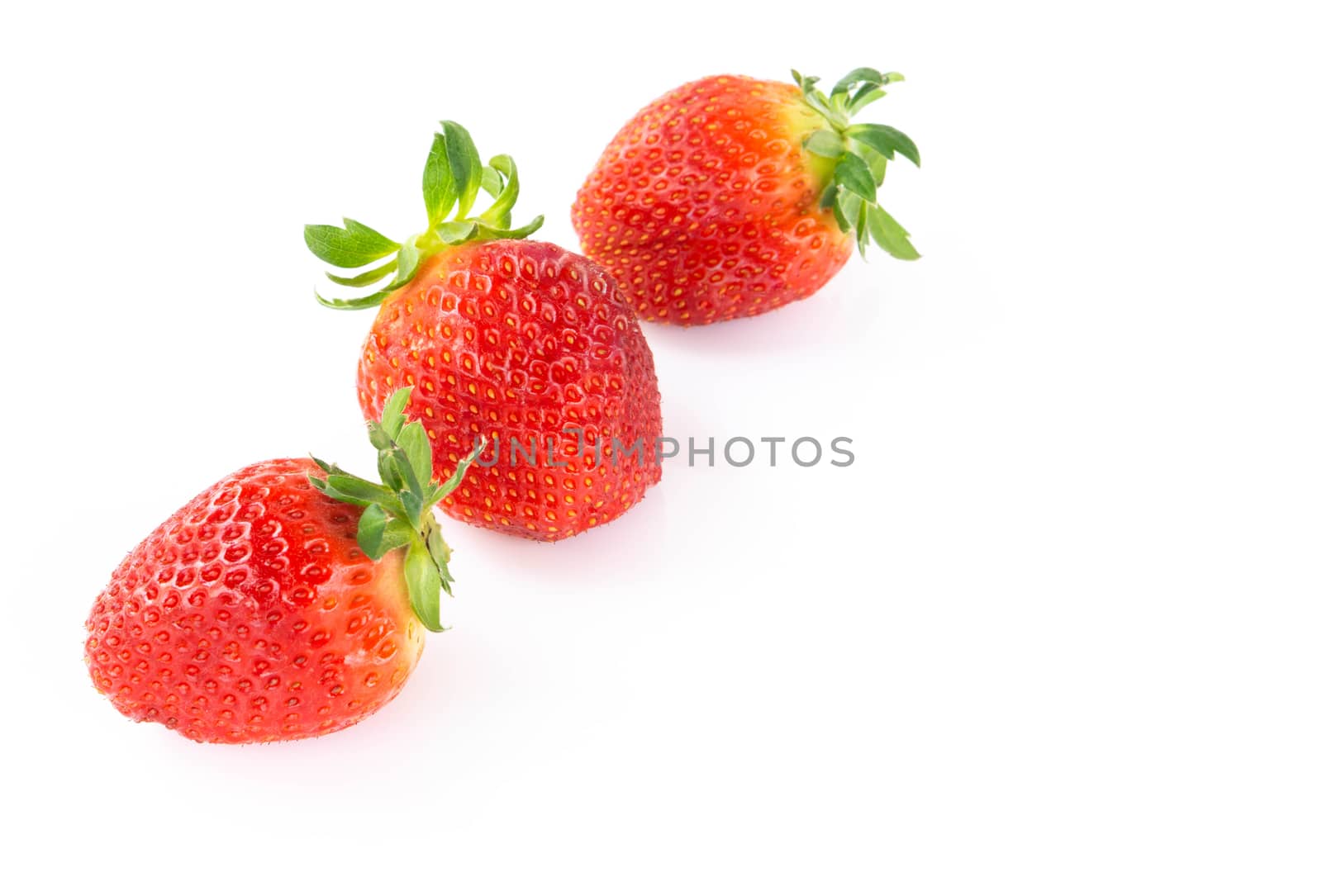 Fresh red strawberry on white background by pt.pongsak@gmail.com