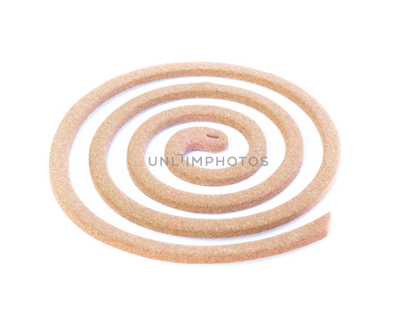 Mosquito coil with lemongrass isolated on white background