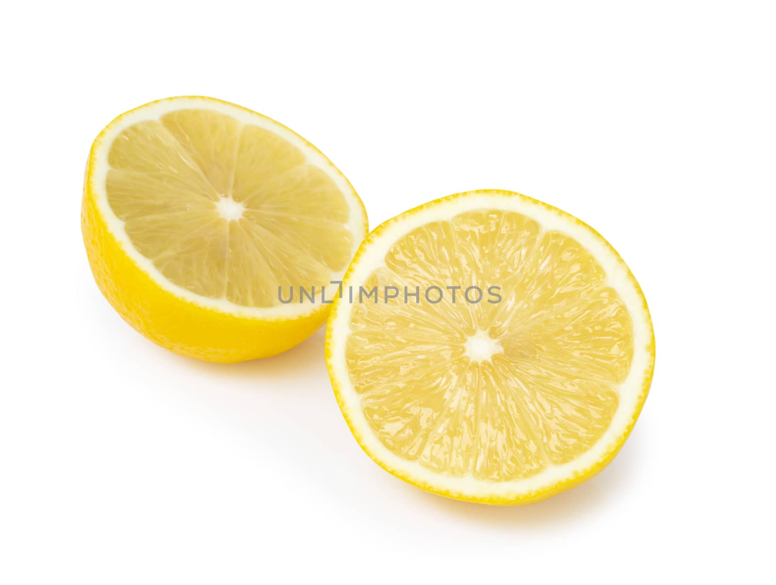 Closeup fresh lemon fruit slice on white background, food and he by pt.pongsak@gmail.com