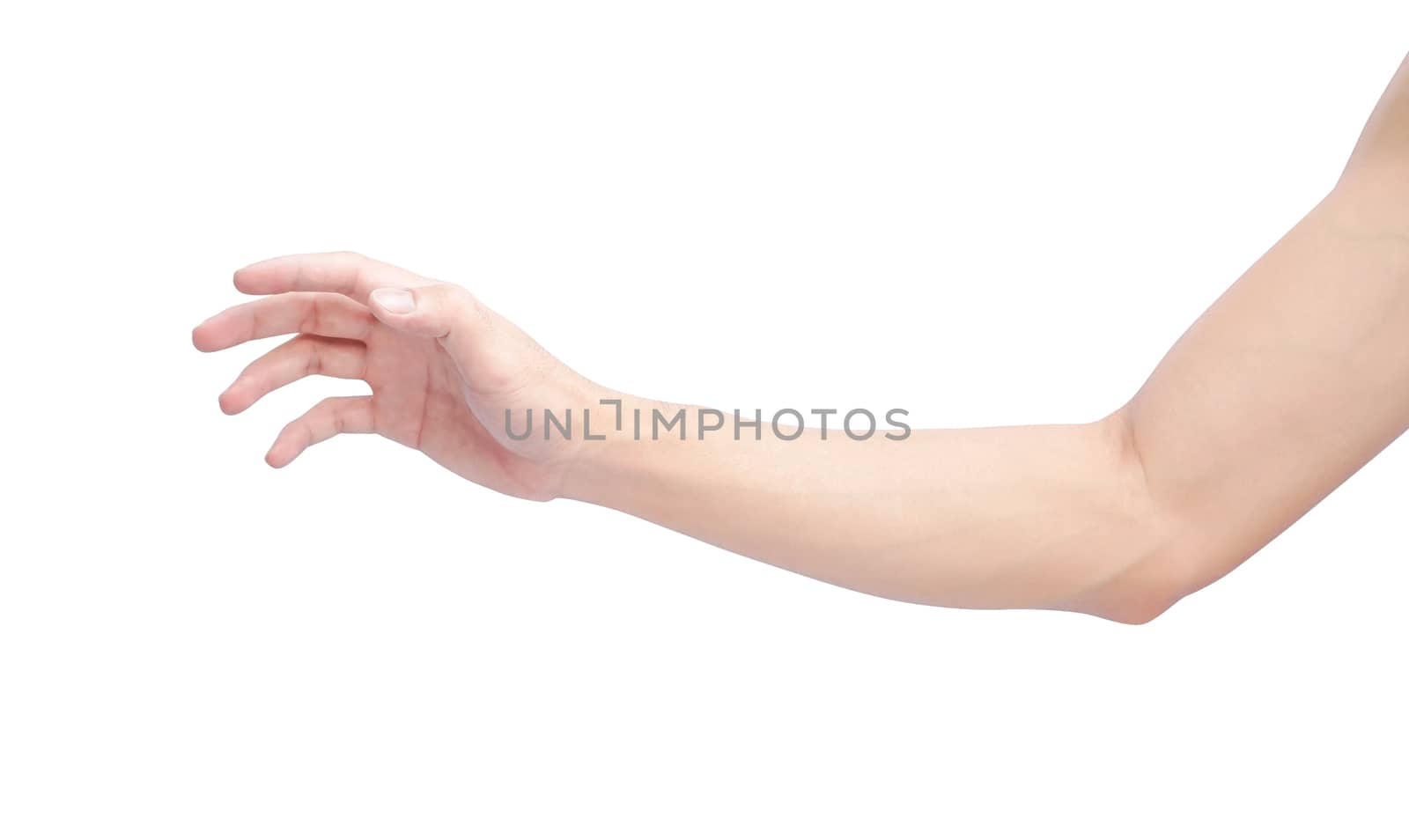 Man hands holding something on white background for product adve by pt.pongsak@gmail.com