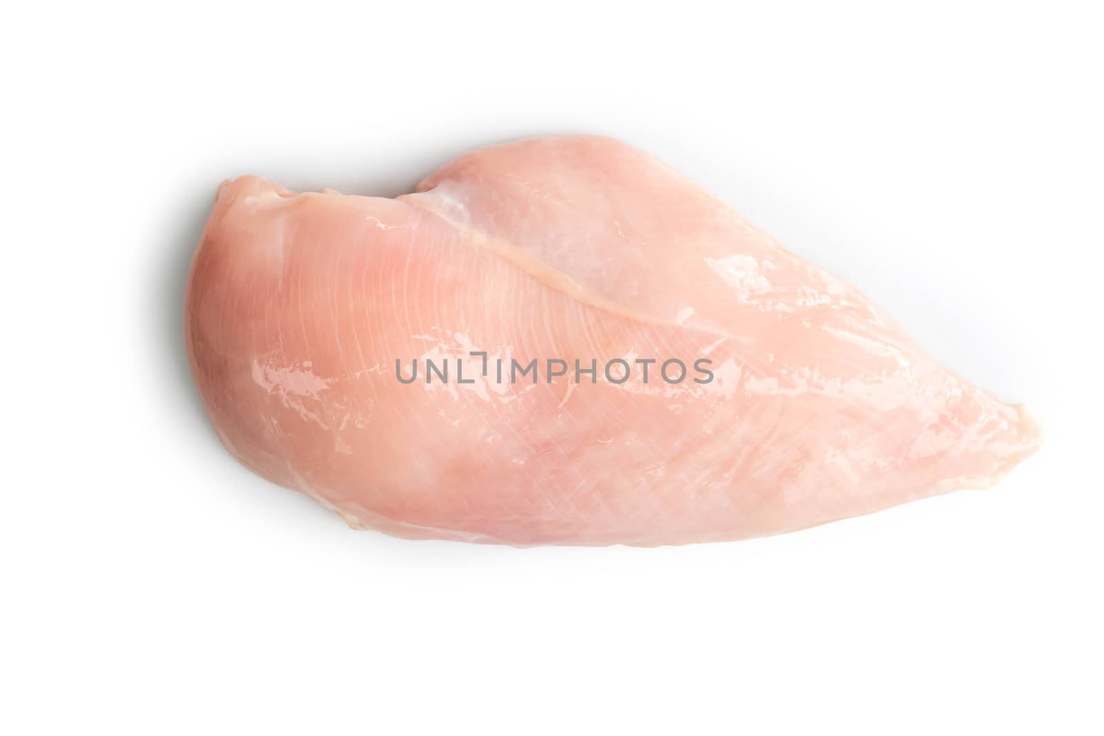 Raw chicken breast isolated on white background, ingredient for make cooking