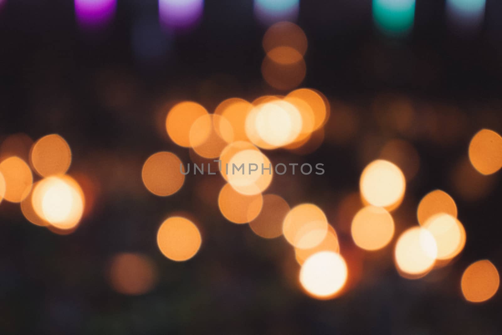 image of blurred night lights bokeh background by Khankeawsanan
