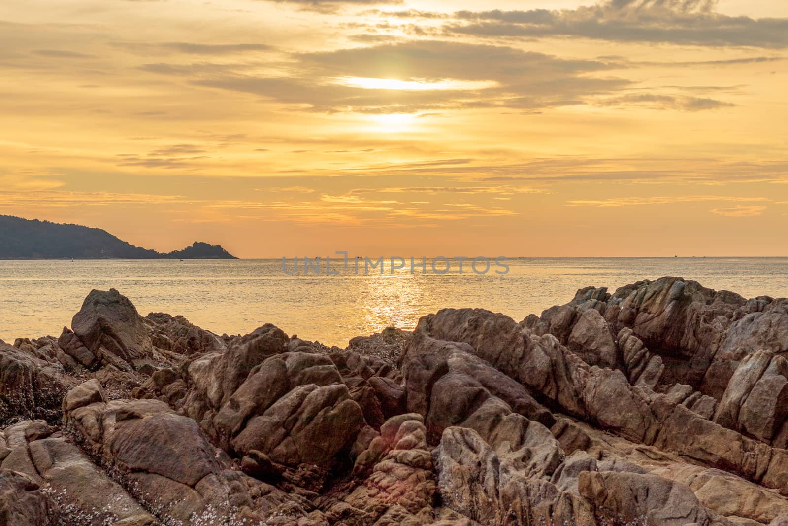 sunset over the Andaman sea at Phuket Island