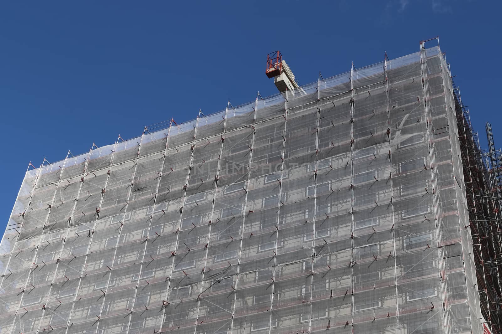 Construction site during progress found in german towns.