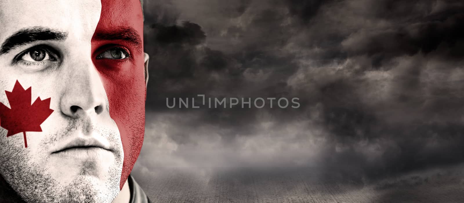 Canada rugby player against blue sky