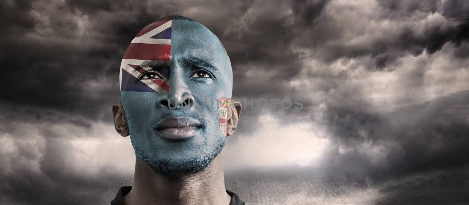 Samoa rugby player against cloudy sky