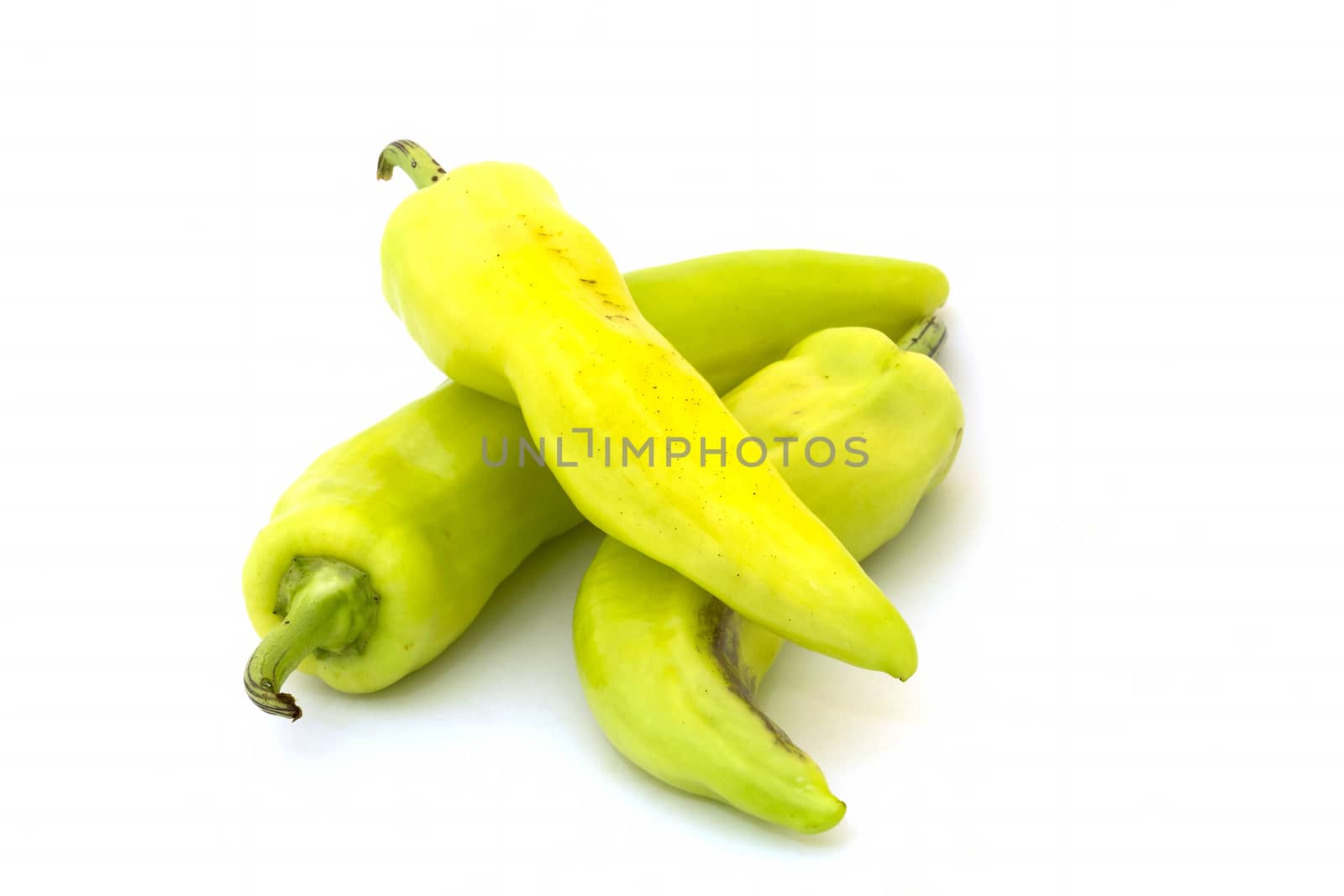 Fresh  green peppers isolated background