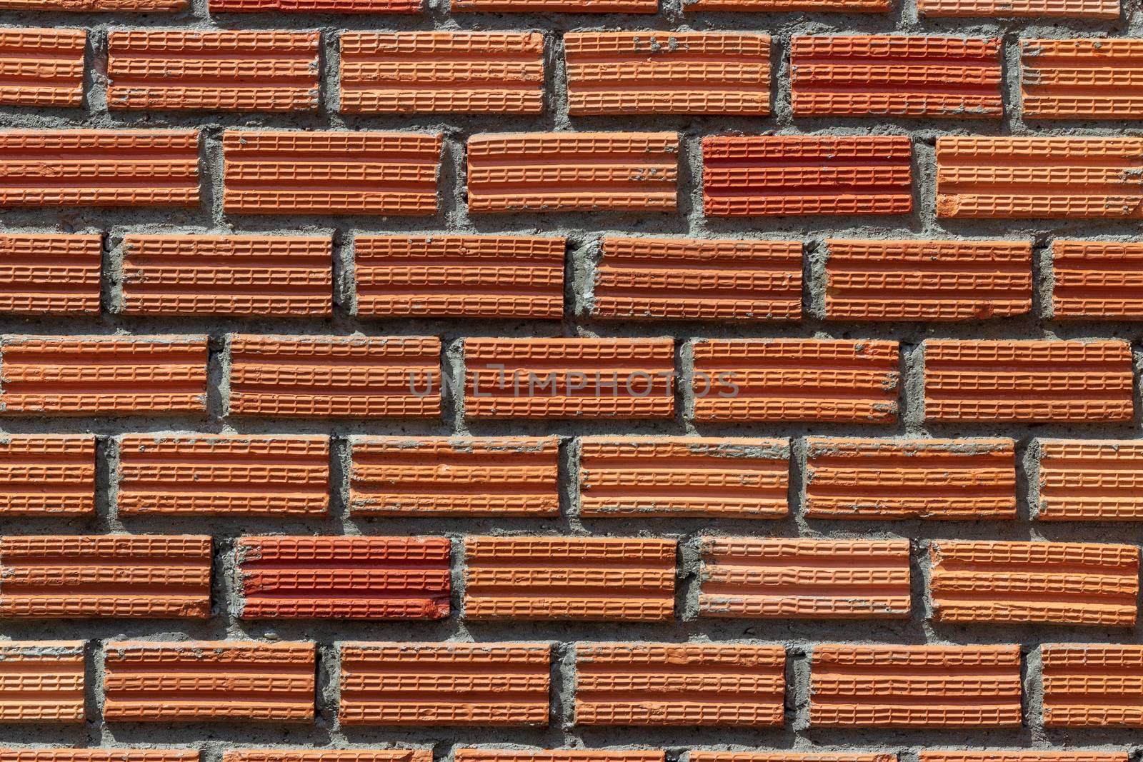 Texture of  red brick wall  backgorund. by Khankeawsanan