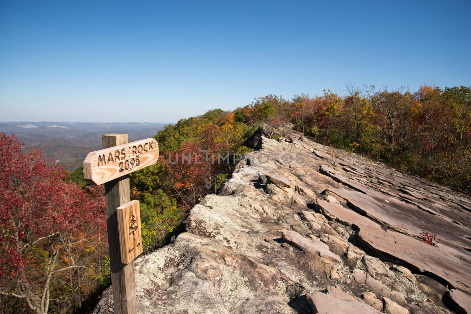 Mars Rock on top of Pine Mountain in Kentucky.