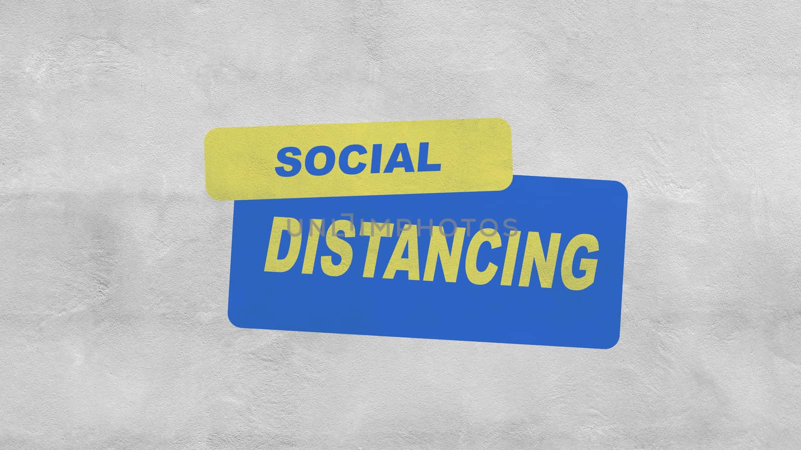 "SOCIAL DISTANCING" Paint text on the cement wall