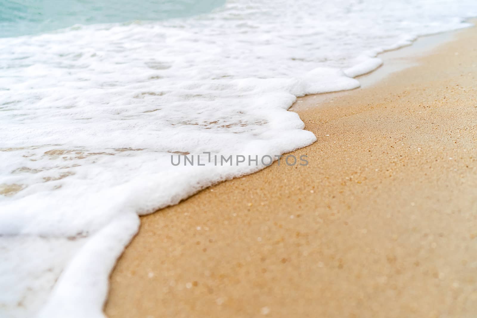 Background of Wave on Sand Beach