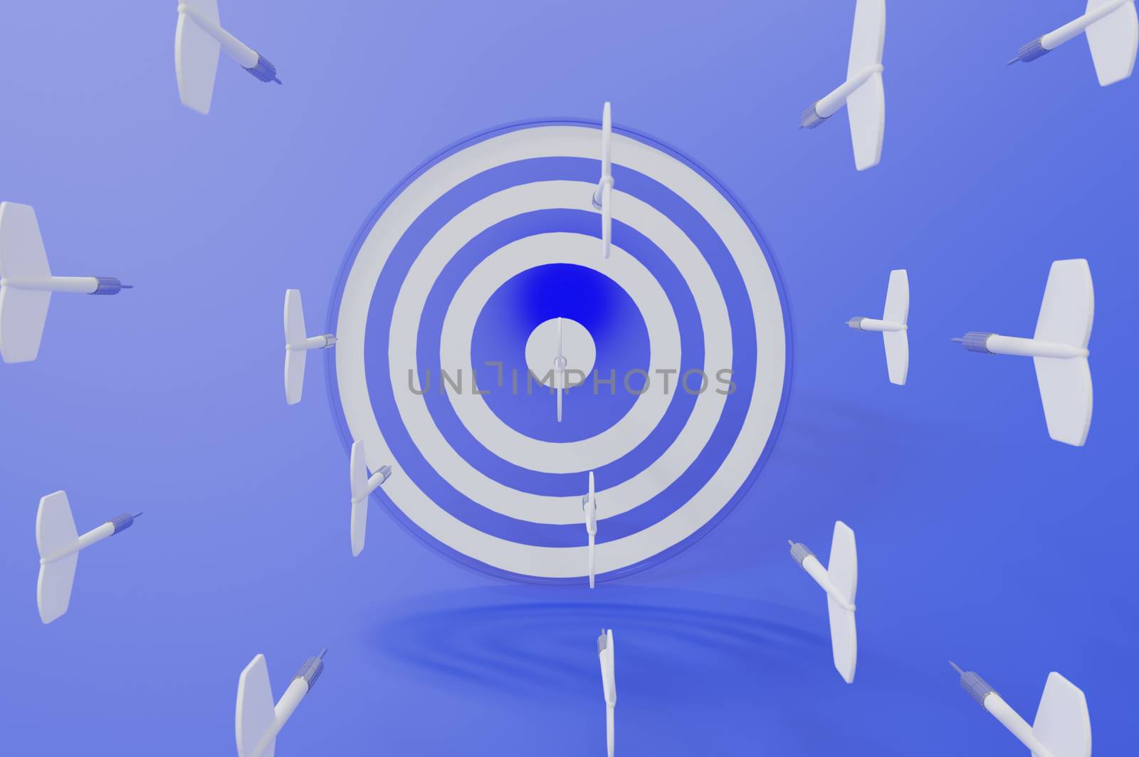 3d rendering image , Target with darts, Business Target Goal For Success Strategy Concept , 