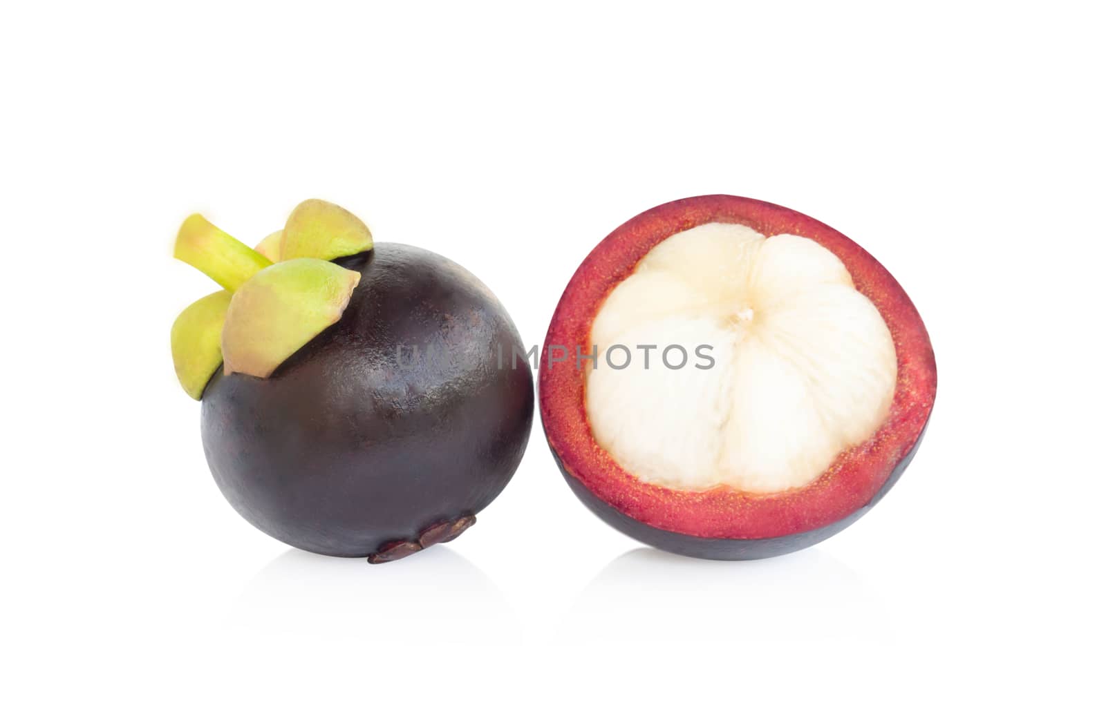 Fresh mangosteen fruit isolated on white background