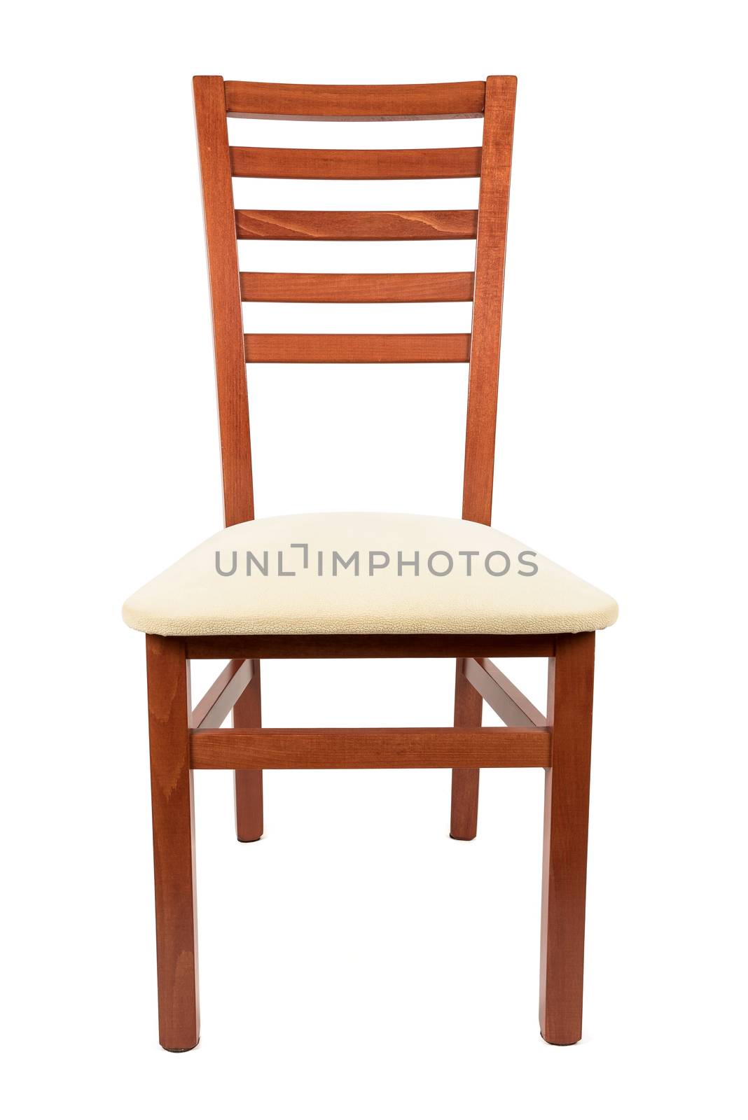 Wooden chair on white background by mkos83