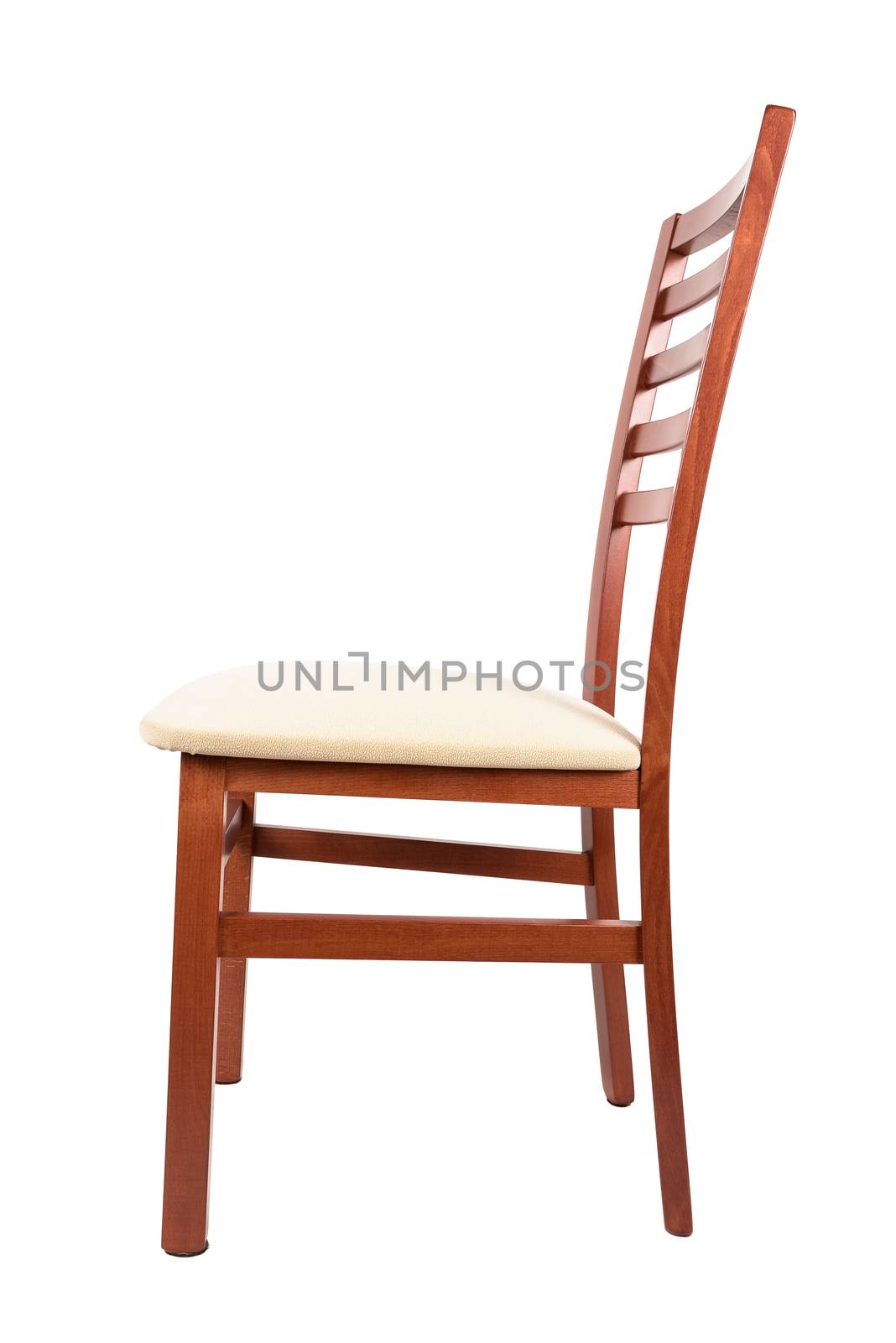 Wooden chair on white background by mkos83