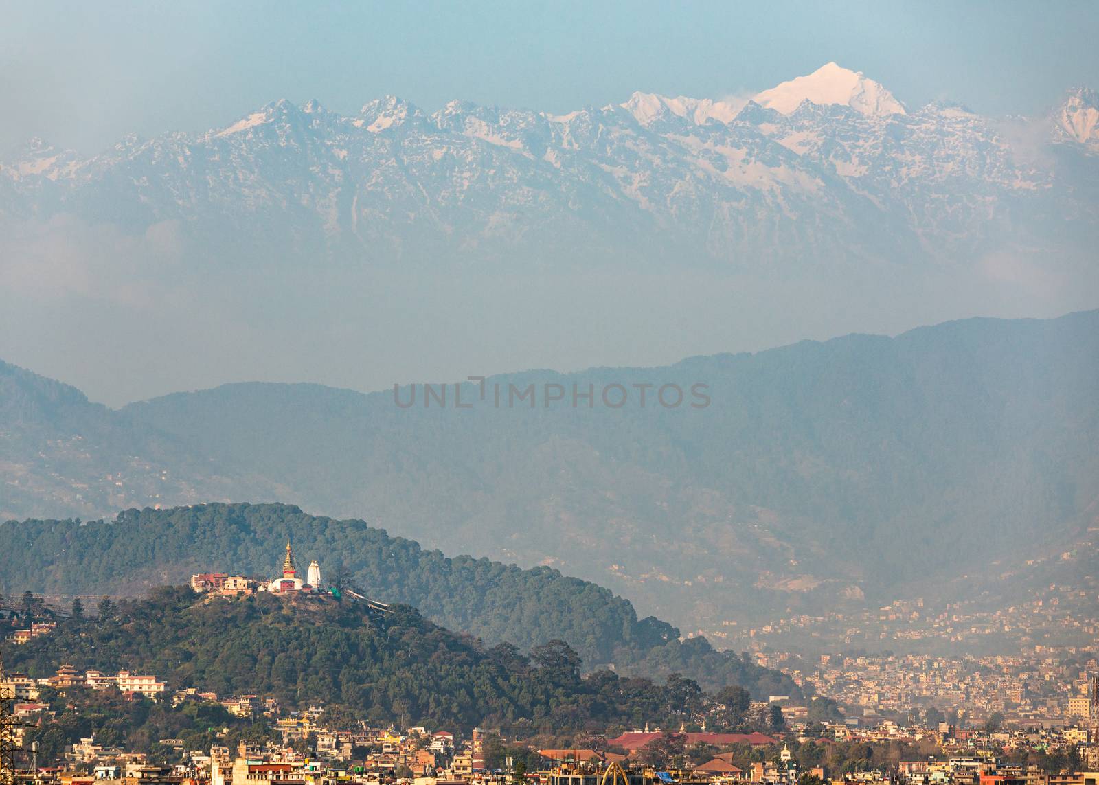 Swayambhunath stupa in Kathmandu, Nepal by dutourdumonde