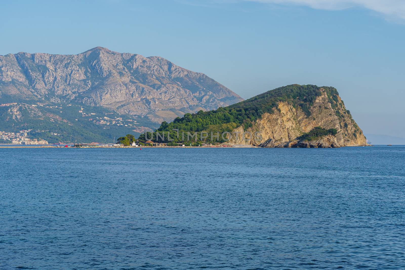 St. Nicholas Island in the bay near the town of Budva in Montenegro 