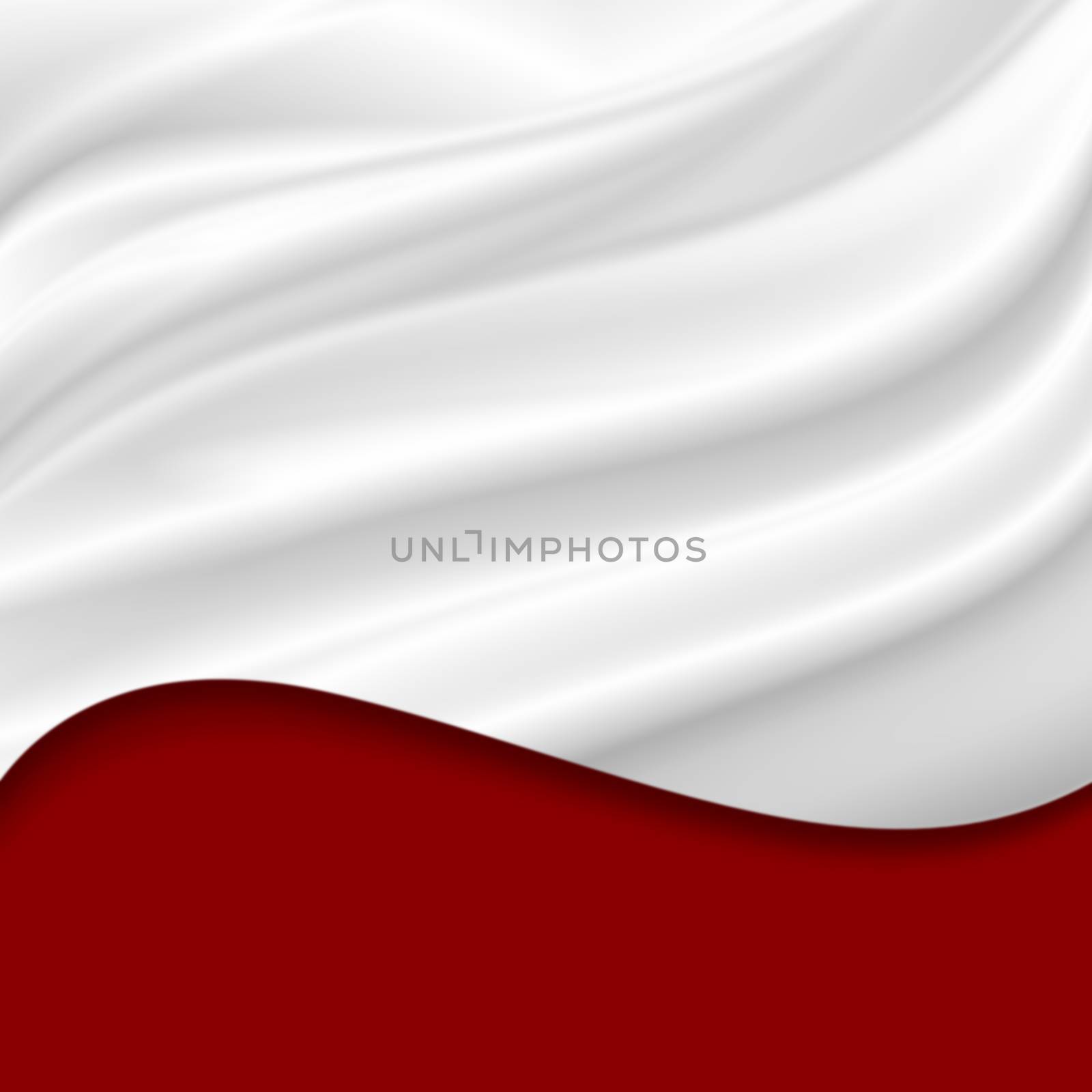 White luxury fabric on red background with copy space by Myimagine