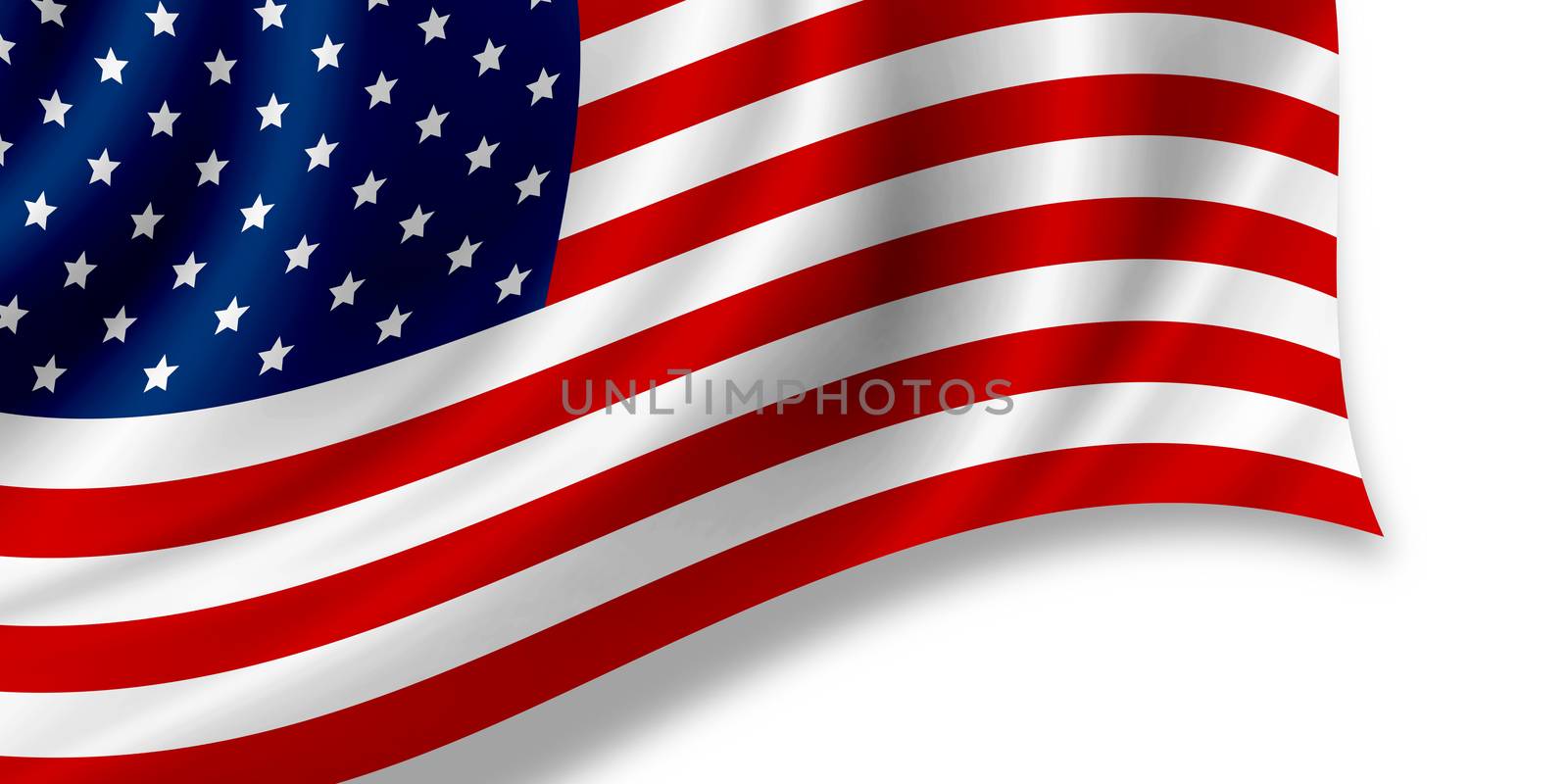 USA or American flag isolated on white background by Myimagine