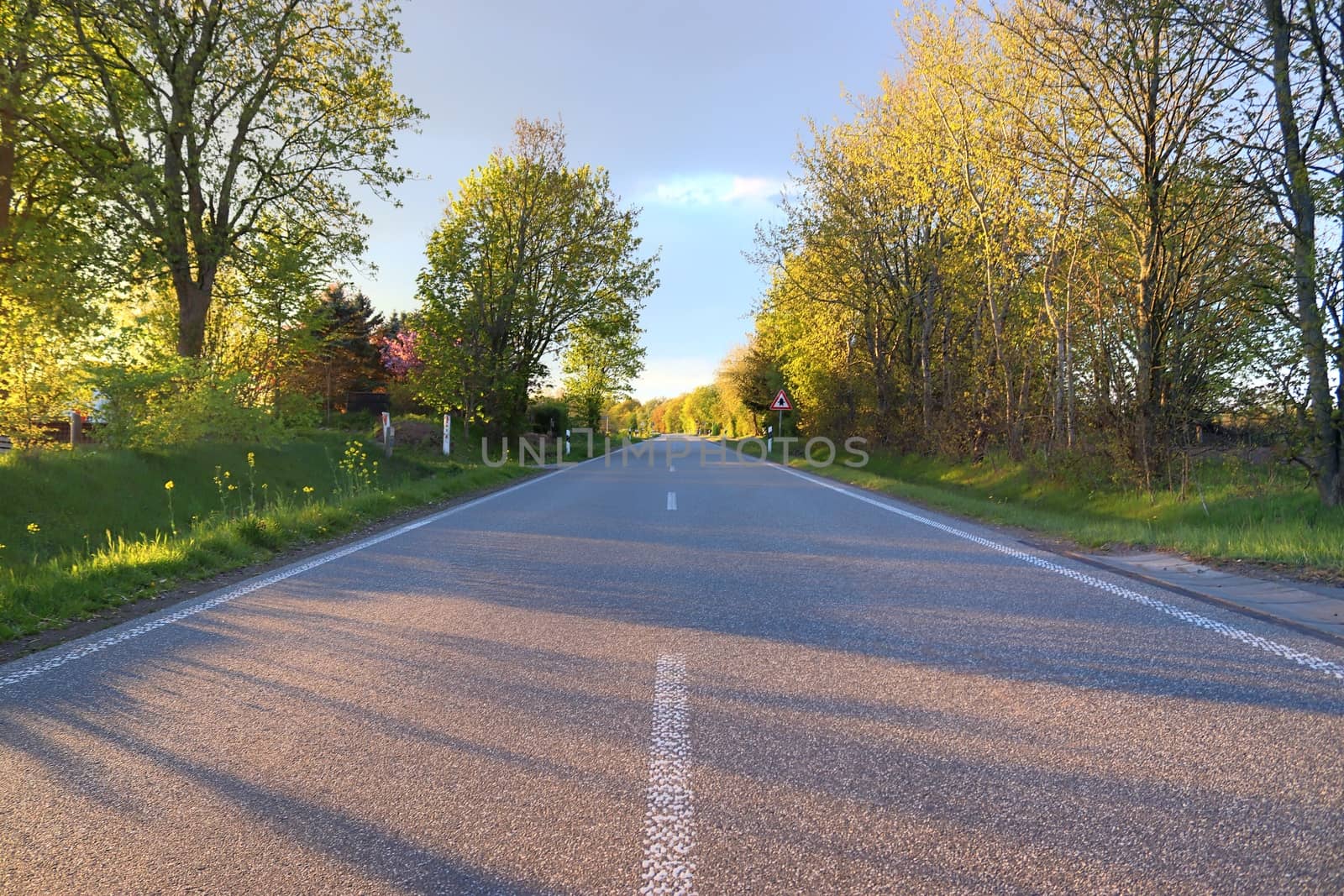 Beautiful view on countryside roads with fields and trees in nor by MP_foto71