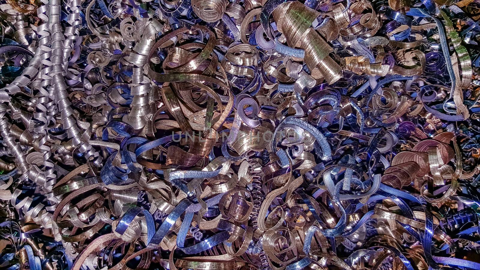 Abstract color background of metal shavings. Processing of ferro by YevgeniySam