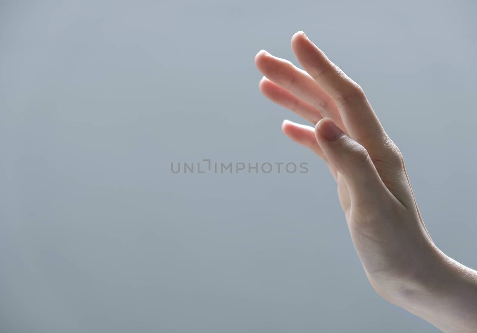 Woman's hand touching something