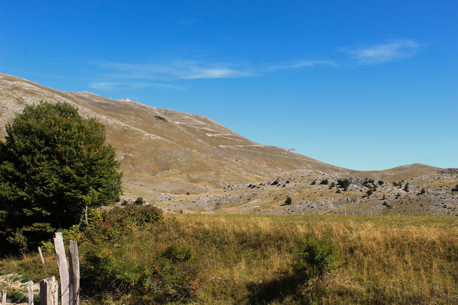 Desert view of Bjelasnica mountain, poor vegetation and a lot of karst and stone. Bjelasnica Mountain, Bosnia and Herzegovina.