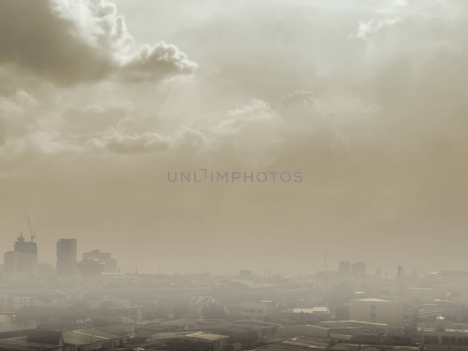Blurred background of PM2.5 smog in the city bangkok thailand by Myimagine
