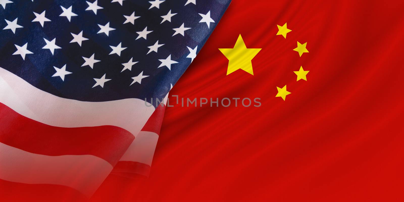 USA and China flag background by Myimagine