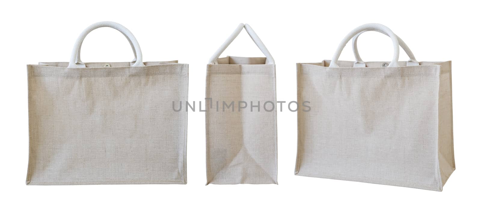 Sackcloth bag isolated on white background by Myimagine