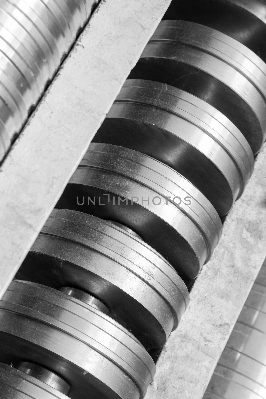 metal part from the industrial machine for the production of profile